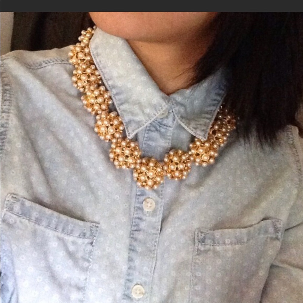J. Crew pearl ball statement necklace